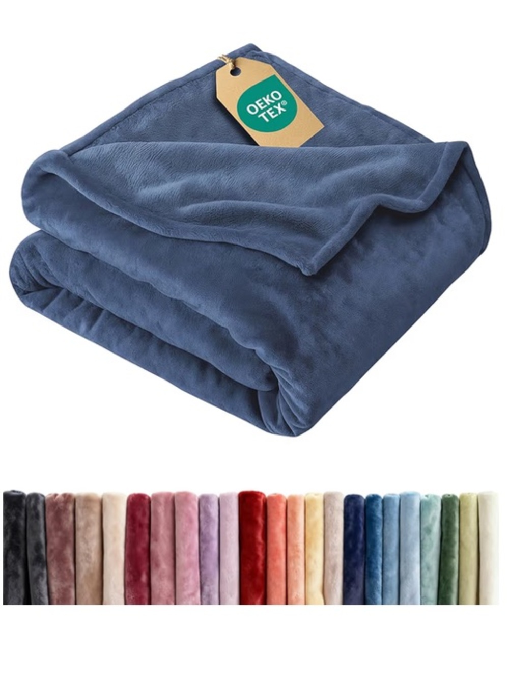 Ultra-Soft Fleece Throw Blanket 50x60” Washed Blue